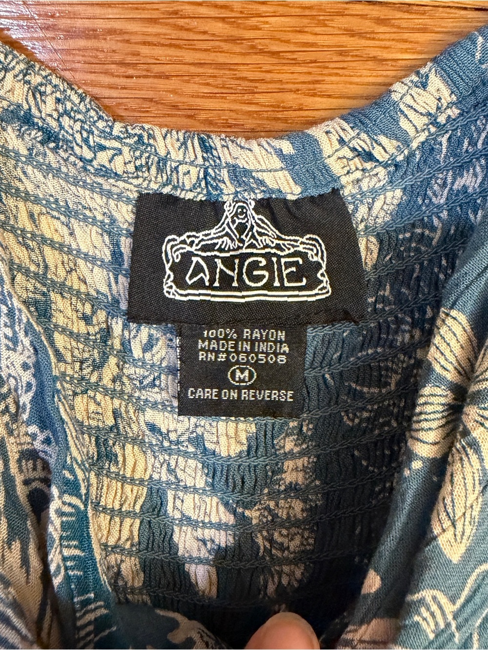 Angie Floral Printed Tiered Maxi Dress in Blue/White - Size Medium - Picture 6 of 9